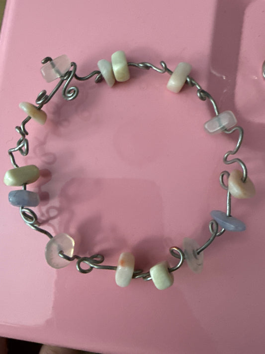 ✨ Celestial Harmony Wire-Wrapped Gemstone Bracelet