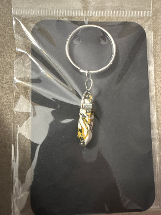 Golden Veins Protection Crystal Keychain
