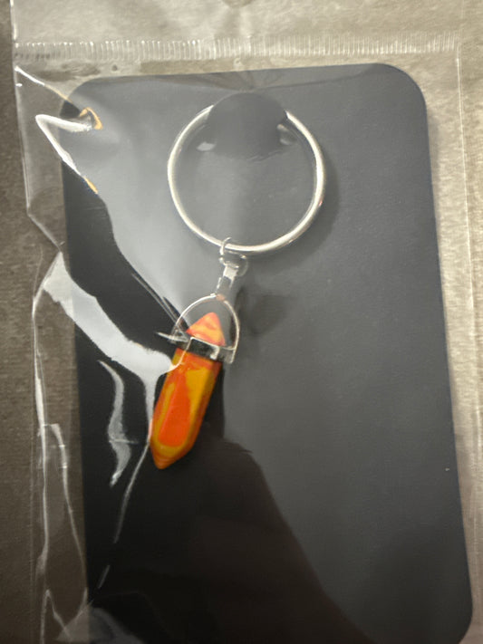 Fire Agate Energy Crystal Keychain
