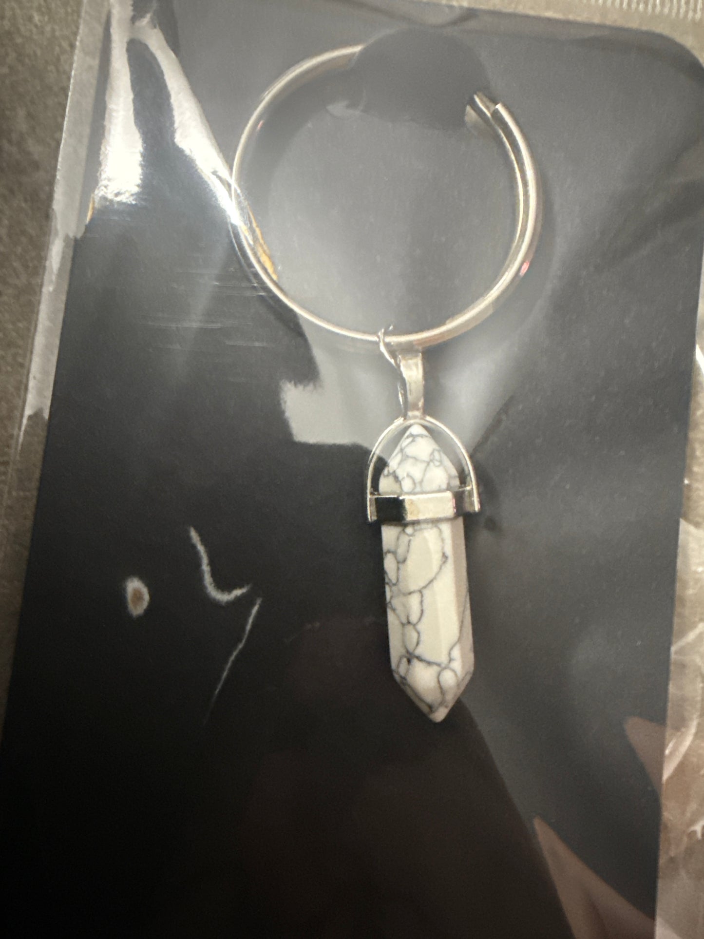 Howlite Peace & Patience Crystal Keychain