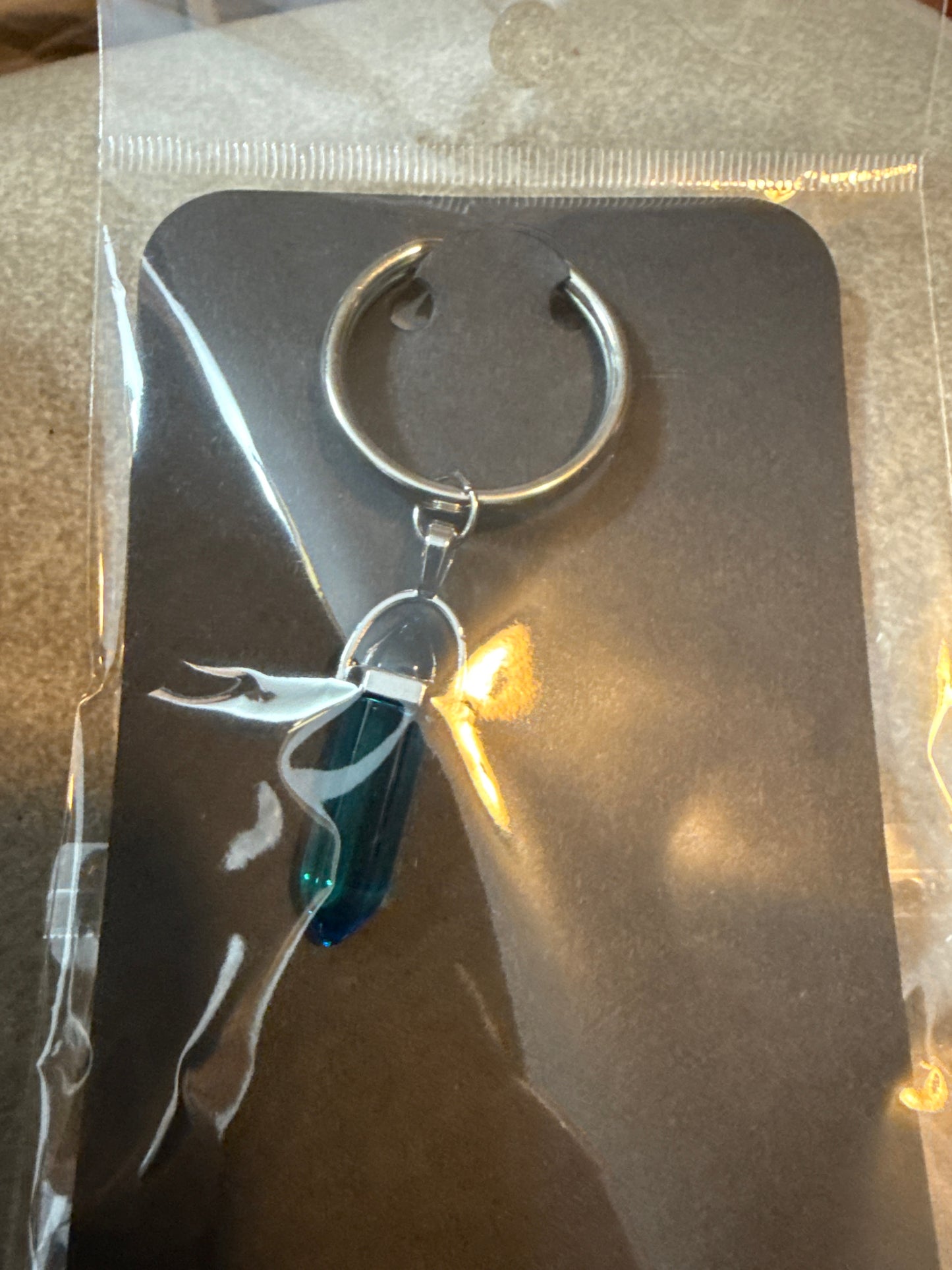 Blue Agate Tranquility & Focus Crystal Keychain
