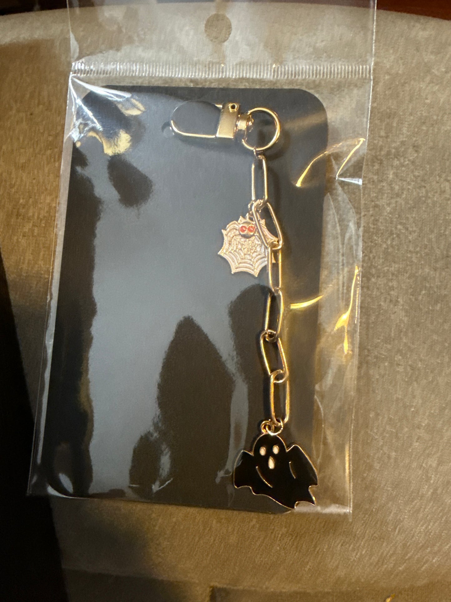 👻 “Little Witch Boo” Halloween Ghost Charm Chain Keychain 👻 short