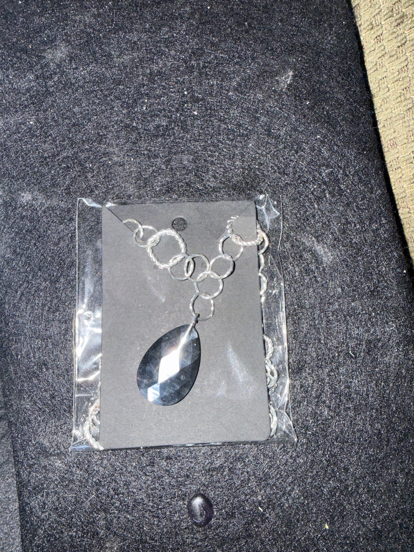 🖤 Midnight Magick ✧ Black Crystal Teardrop Necklace