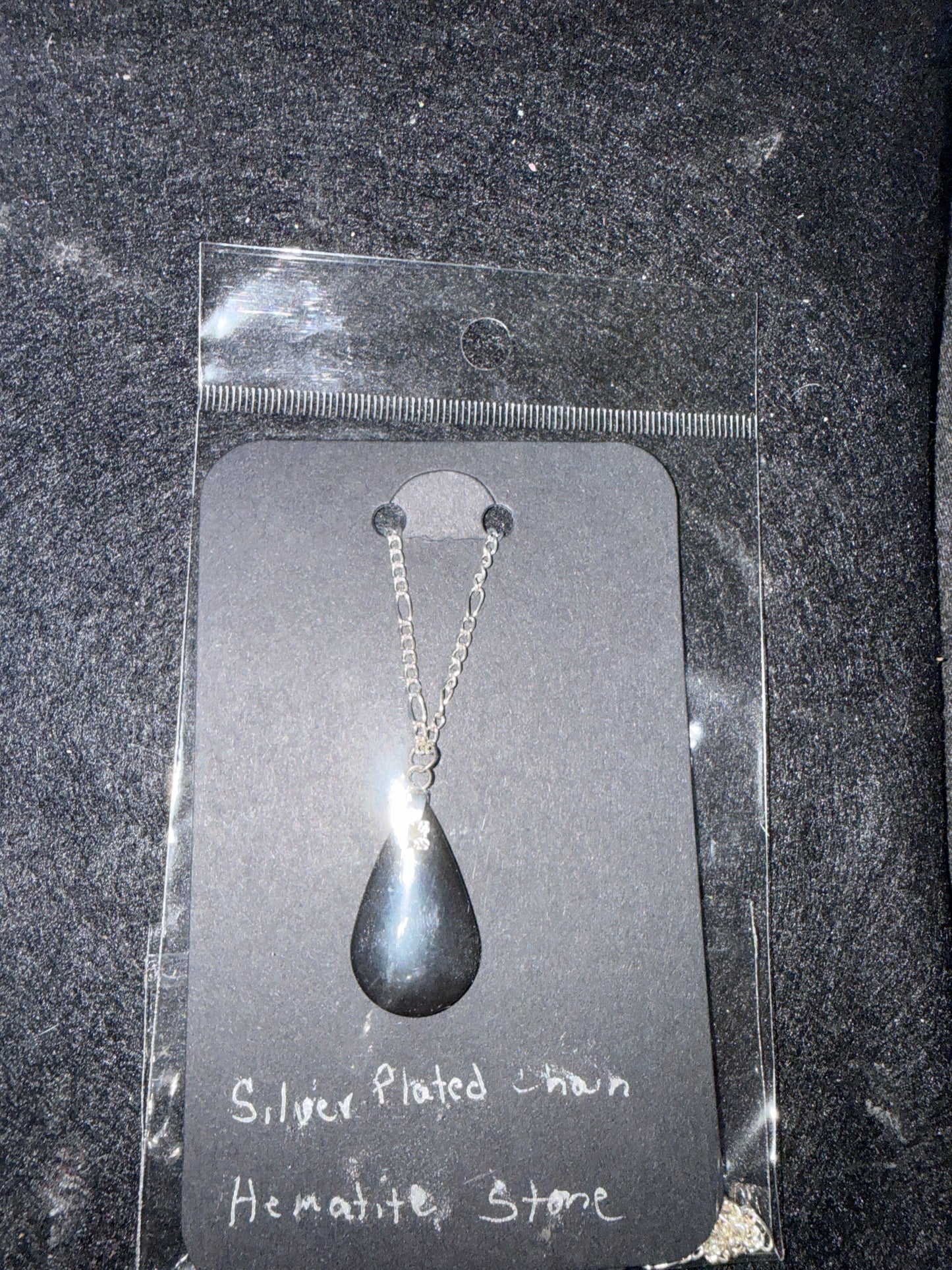 🩶 Grounded Goddess ✧ Hematite Teardrop Necklace