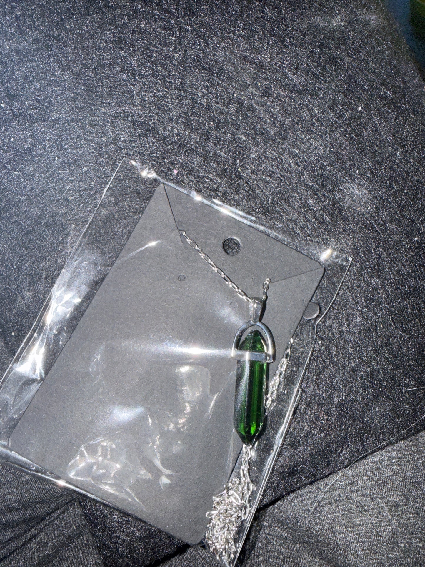 🌿 Verdant Shield ✧ Green Obsidian Necklace